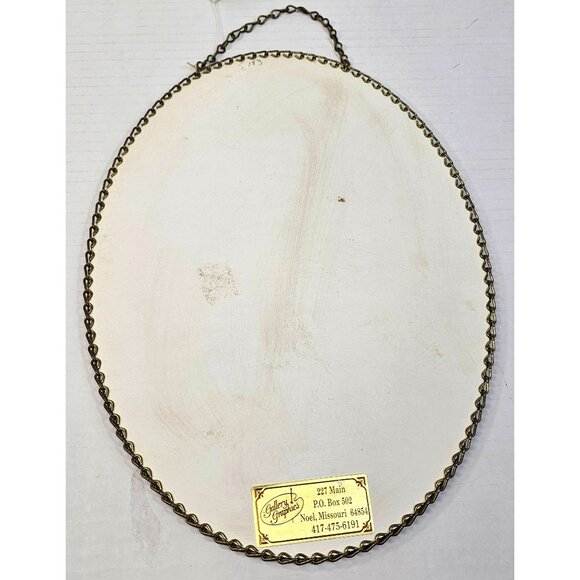 Victorian Flue Cover With Cupid Child Print & Metal Chain Frame 11" X 7.5" - Picture 7 of 11